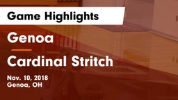 Genoa  vs Cardinal Stritch  Game Highlights - Nov. 10, 2018