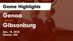 Genoa  vs Gibsonburg  Game Highlights - Dec. 15, 2018