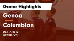 Genoa  vs Columbian  Game Highlights - Dec. 7, 2019