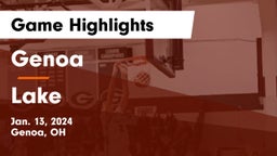 Genoa  vs Lake  Game Highlights - Jan. 13, 2024