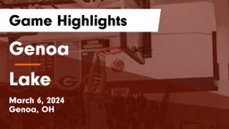 Genoa  vs Lake  Game Highlights - March 6, 2024