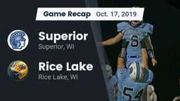 Recap: Superior  vs. Rice Lake  2019