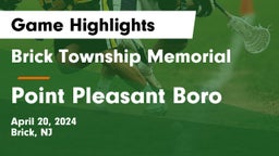 Brick Township Memorial  vs Point Pleasant Boro  Game Highlights - April 20, 2024