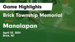 Brick Township Memorial  vs Manalapan  Game Highlights - April 25, 2024