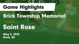 Brick Township Memorial  vs Saint Rose Game Highlights - May 5, 2023