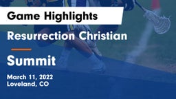 Resurrection Christian  vs Summit  Game Highlights - March 11, 2022