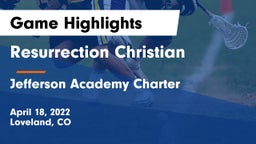 Resurrection Christian  vs Jefferson Academy Charter  Game Highlights - April 18, 2022