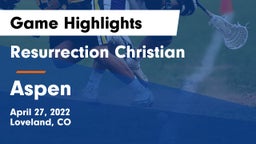 Resurrection Christian  vs Aspen Game Highlights - April 27, 2022