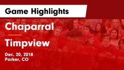 Chaparral  vs Timpview  Game Highlights - Dec. 20, 2018