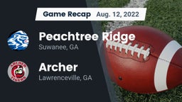 Recap: Peachtree Ridge  vs. Archer  2022