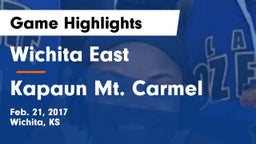 Wichita East  vs Kapaun Mt. Carmel Game Highlights - Feb. 21, 2017