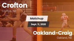 Matchup: Crofton  vs. Oakland-Craig  2020