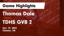 Thomas Dale  vs TDHS GVB 2 Game Highlights - Oct. 19, 2022
