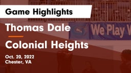 Thomas Dale  vs Colonial Heights Game Highlights - Oct. 20, 2022