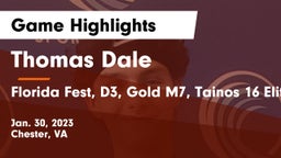 Thomas Dale  vs Florida Fest, D3, Gold M7, Tainos 16 Elite Game Highlights - Jan. 30, 2023