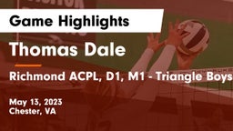 Thomas Dale  vs Richmond ACPL, D1, M1 - Triangle Boys 16 Black Game Highlights - May 13, 2023