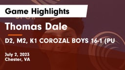 Thomas Dale  vs D2, M2, K1 COROZAL BOYS 16-1 (PU Game Highlights - July 2, 2023