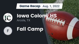 Recap: Iowa Colony HS vs. Fall Camp 2022