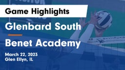 Glenbard South  vs Benet Academy Game Highlights - March 22, 2023