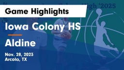 Iowa Colony HS vs Aldine  Game Highlights - Nov. 28, 2023