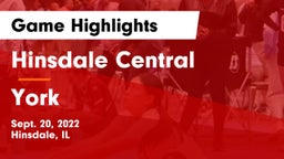 Hinsdale Central  vs York  Game Highlights - Sept. 20, 2022
