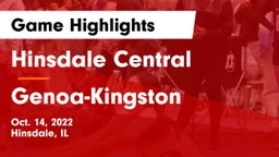 Hinsdale Central  vs Genoa-Kingston  Game Highlights - Oct. 14, 2022