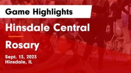 Hinsdale Central  vs Rosary  Game Highlights - Sept. 13, 2023