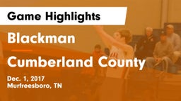 Blackman  vs Cumberland County  Game Highlights - Dec. 1, 2017