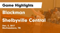 Blackman  vs Shelbyville Central Game Highlights - Dec. 5, 2017