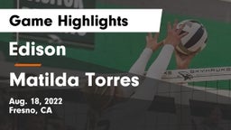 Edison  vs Matilda Torres  Game Highlights - Aug. 18, 2022