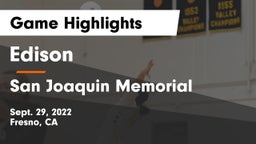 Edison  vs San Joaquin Memorial  Game Highlights - Sept. 29, 2022