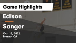 Edison  vs Sanger  Game Highlights - Oct. 13, 2022