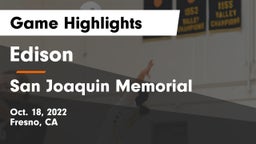 Edison  vs San Joaquin Memorial  Game Highlights - Oct. 18, 2022