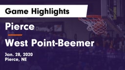 Pierce  vs West Point-Beemer  Game Highlights - Jan. 28, 2020