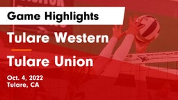 Tulare Western  vs Tulare Union  Game Highlights - Oct. 4, 2022