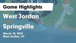 West Jordan  vs Springville  Game Highlights - March 18, 2024