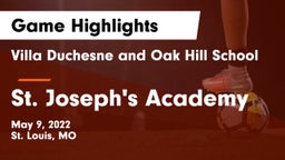 Villa Duchesne and Oak Hill School vs St. Joseph's Academy Game Highlights - May 9, 2022