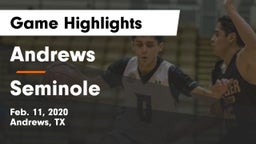 Andrews  vs Seminole  Game Highlights - Feb. 11, 2020