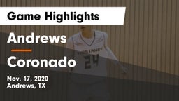 Andrews  vs Coronado  Game Highlights - Nov. 17, 2020