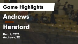 Andrews  vs Hereford  Game Highlights - Dec. 4, 2020