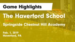 The Haverford School vs Springside Chestnut Hill Academy  Game Highlights - Feb. 1, 2019