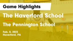 The Haverford School vs The Pennington School Game Highlights - Feb. 8, 2023