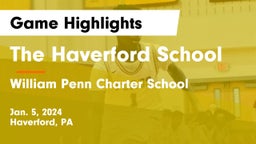 The Haverford School vs William Penn Charter School Game Highlights - Jan. 5, 2024
