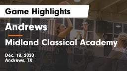 Andrews  vs Midland Classical Academy Game Highlights - Dec. 18, 2020