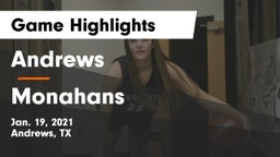 Andrews  vs Monahans  Game Highlights - Jan. 19, 2021