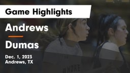 Andrews  vs Dumas  Game Highlights - Dec. 1, 2023