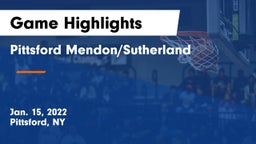 Pittsford Mendon/Sutherland Game Highlights - Jan. 15, 2022