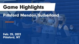 Pittsford Mendon/Sutherland Game Highlights - Feb. 25, 2022