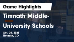 Timnath Middle- vs University Schools Game Highlights - Oct. 20, 2023