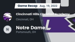 Recap: Cincinnati Hills Christian Academy vs. Notre Dame  2022